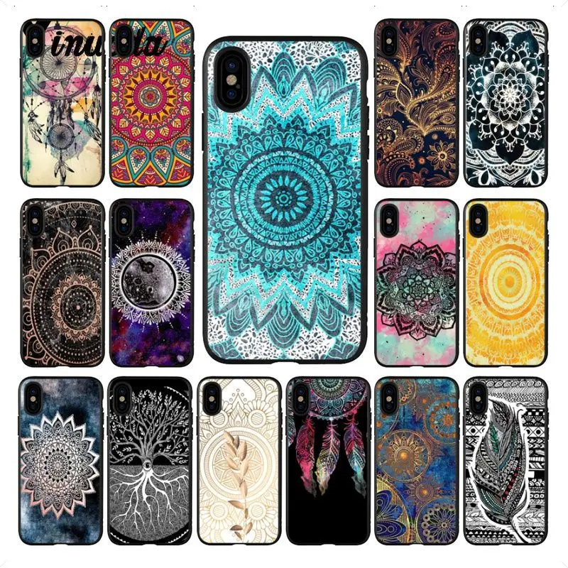 Yinuoda синяя Золотая мандала цветок мечта колесики чехол для телефона Fundas iPhone X XS MAX 6