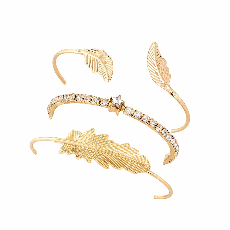 3 шт./компл. Модные женские браслеты с аппликацией в виде Золотой Звезды