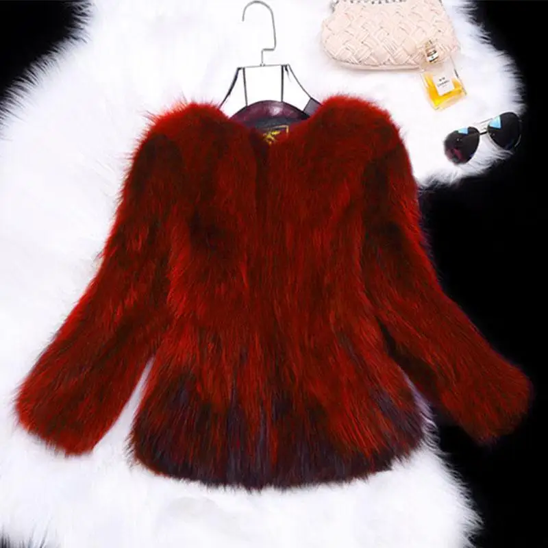 Winter Fur Coat Ladies Short Raccoon Fur Coat