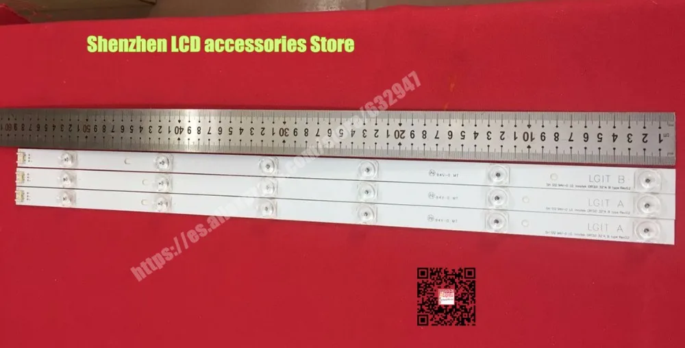3 шт./лот 59 см светодиодный ТВ подсветка для LG 3" ТВ 32MB25VQ 6916l-1974A 1975A 1981A lv320DUE 32LF5800 32LB5610 innotek drt 3,0 32