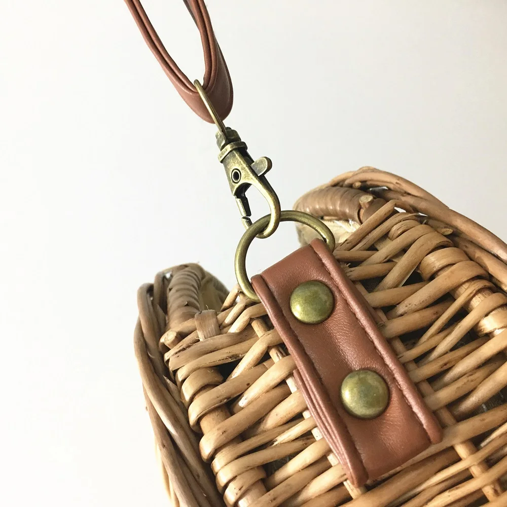 Плетеные сумки для женщин 2019 пляжные на плечо круглые плетеные сумочки из