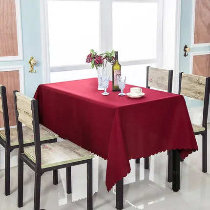 Wine Red 1 шт. 140*180 см разноразмерная белая однотонная полиэфирная скатерть для ресторана отеля, прямоугольная простая скатерть для свадебной вечеринки - Цвет: Wine Red