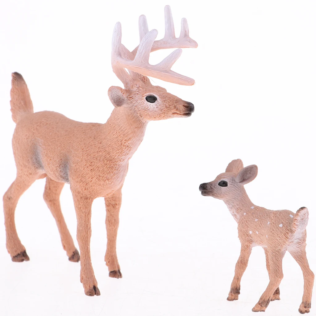 

1.77-4.13 inch Height Whitetail Deer Model High Simulation Plastic Animal Figurine for Collection Decoration Home Toy For Boys