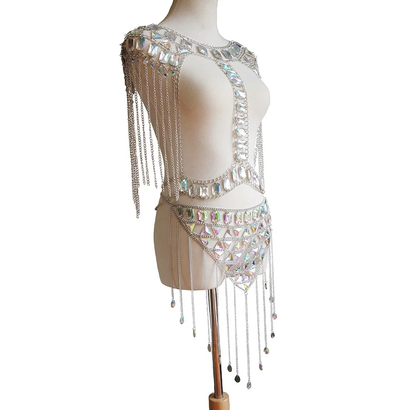 Classic Tassels Style Ladies Sequin Acrylic Shoulder Chain Necklace Promotion Fashion Sexy Beach Belly Body Jewelry | Украшения и