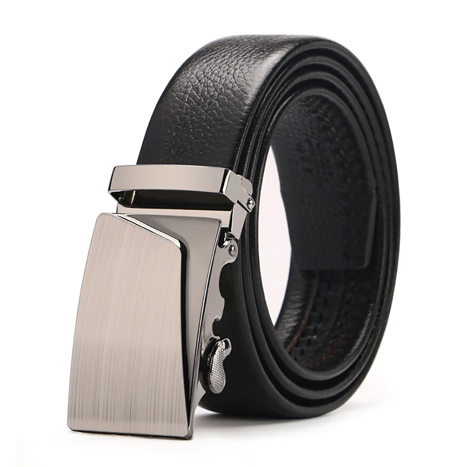 Ремень мужской из натуральной воловьей кожи с автоматической пряжкой|leather belts for
