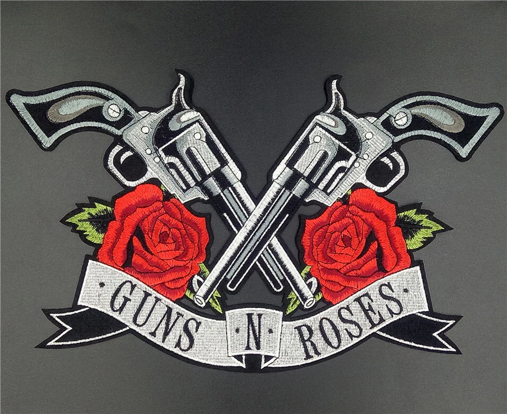 Новинка! Патчи guns Roses 21x36 см патчи с вышивкой и утюгом эта аппликация отлично