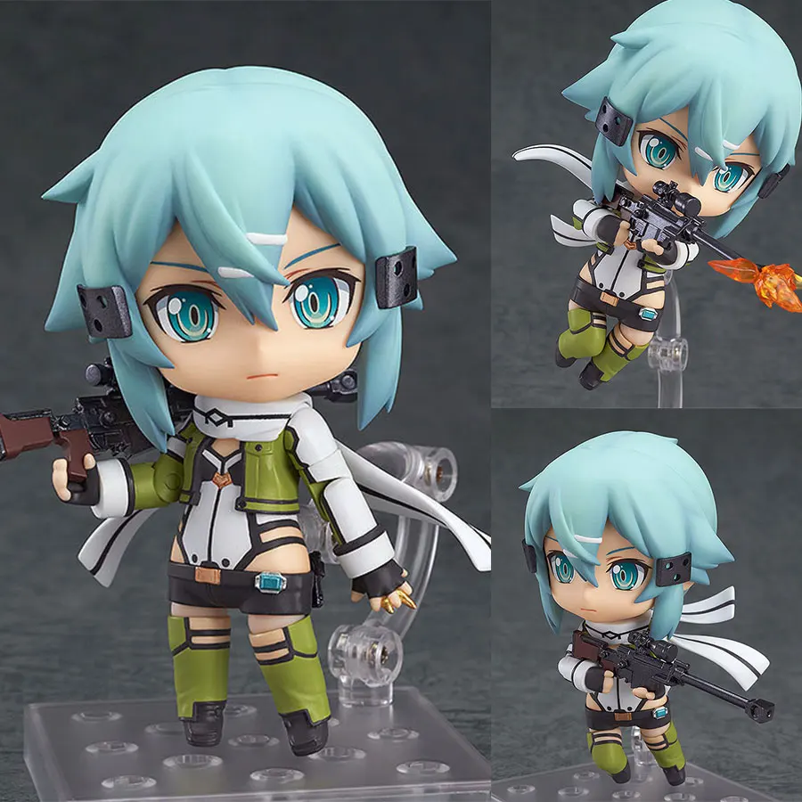 10 см Q версия издание Sinon фигурку меч искусство онлайн II пистолет Gale Online GGO Shino