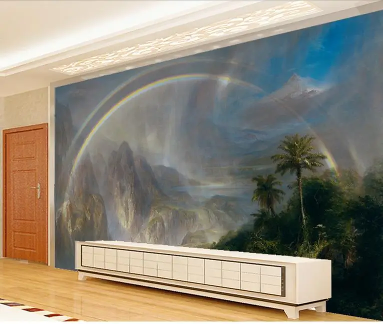 3d фото обои на заказ настенная комната Нетканая Радуга после дождя картина
