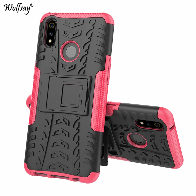 Pink Чехол для Oppo Realme 3 Pro чехол противоударный резиновый жесткий защитный чехол Oppo Realme 3 Pro Чехол Oppo Realme X 3 Pro RMX1851 - Цвет: Pink