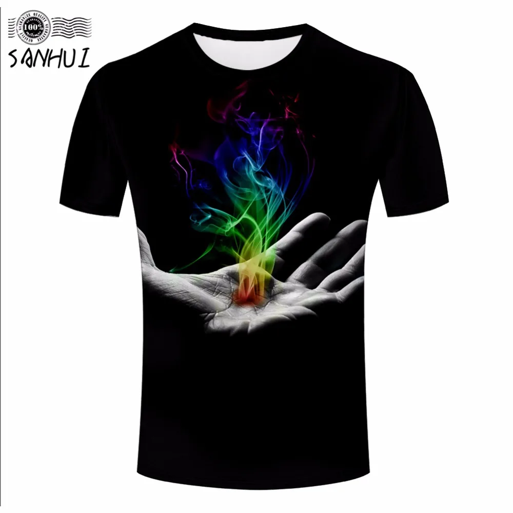 3D Майка 2017 Мода Забавный 3d Отпечатано О Образным Вырезом Популярные Уличная