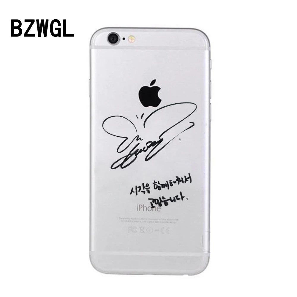 BZWGL Brand Taeyeon signature Transparent soft case Phone Case for iPhone X 5s 6s 7 8 Plus cover samsung S6 S7 S8 edge Note5 |