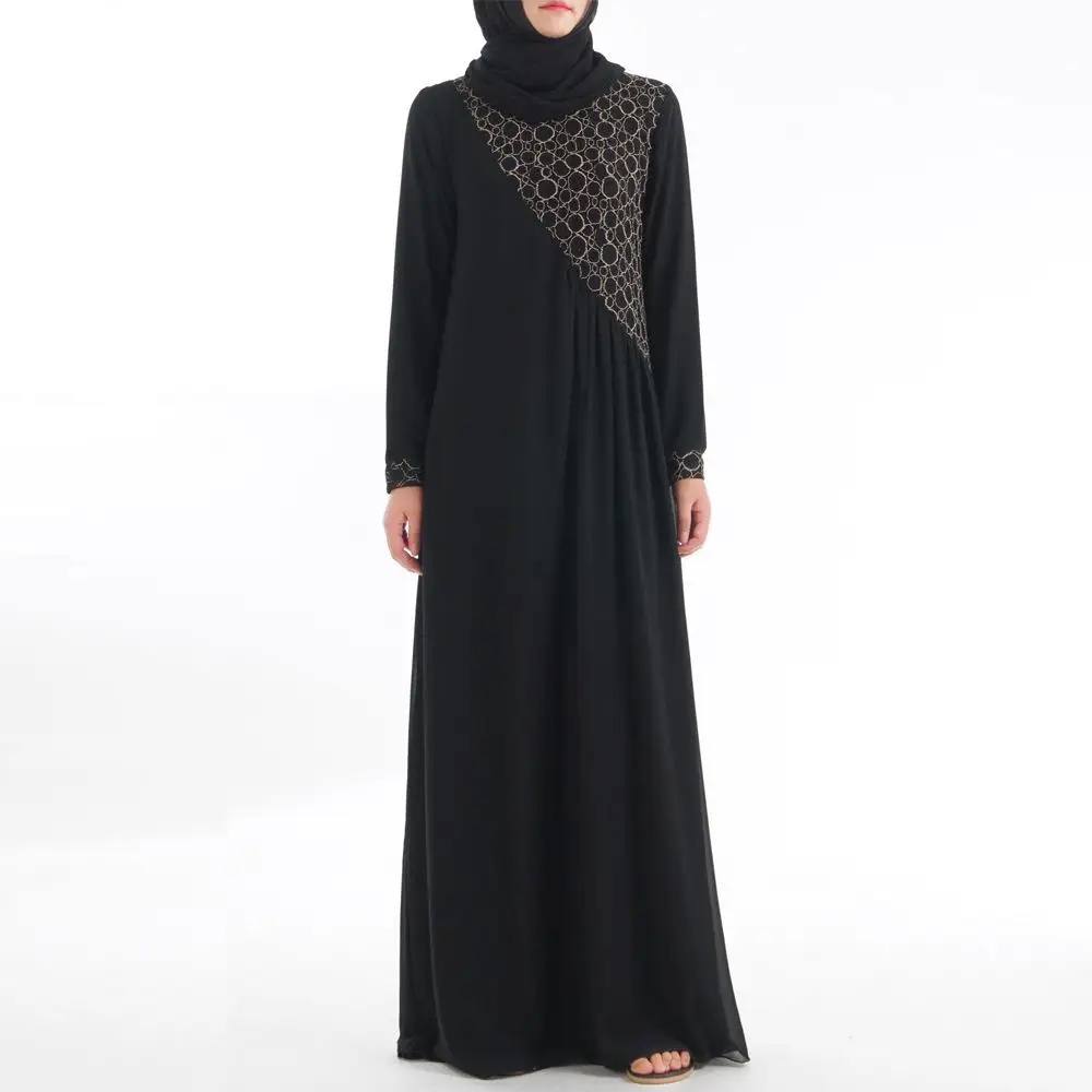 Женское мусульманское кружевное платье abaya кимоно кафтан мусульманская одежда