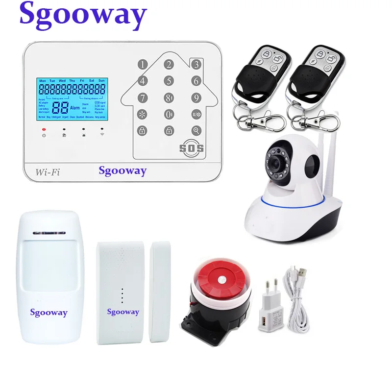 Kit E Высокое качество wifi+ GSM+ PSTN беспроводная домашняя система охранной сигнализации Поддержка iOS/Android приложение с солнечной беспроводной мигающей сиреной - Цвет: Kit E