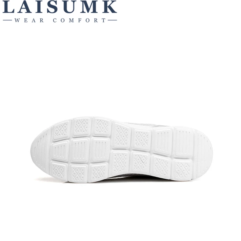 

LAISUMK Women Casual Shoes Leather Net Woman Fashion Cushion Air Damping Shoes Zapatos Mujer Tenis Feminino