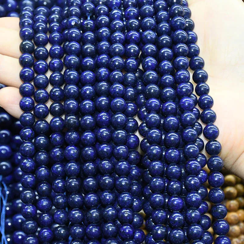 Wholesale natural stone blue gold round beads DIY bracelet necklace original gifts wholesale and retail 4/6/8/10 / 12mm | Украшения и