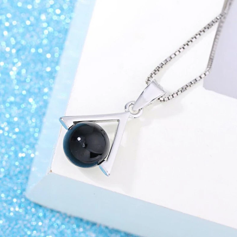 Черный кулон женский серебряный цвет ювелирные изделия простой и элегантный топ