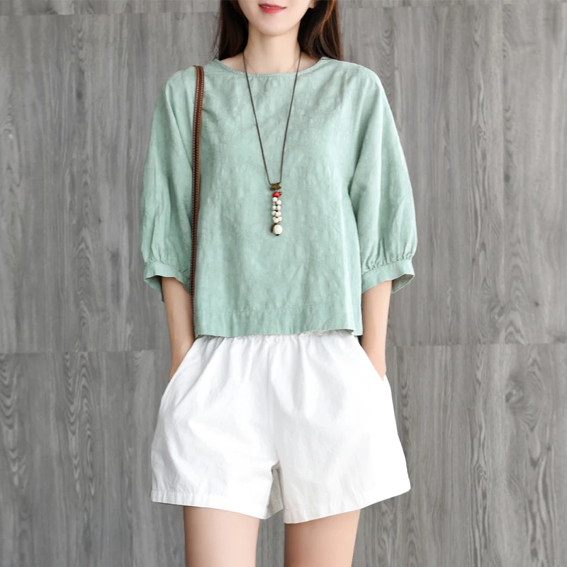 Летняя футболка Женские Модные свободные пуловеры Brierf Новые топы с круглым