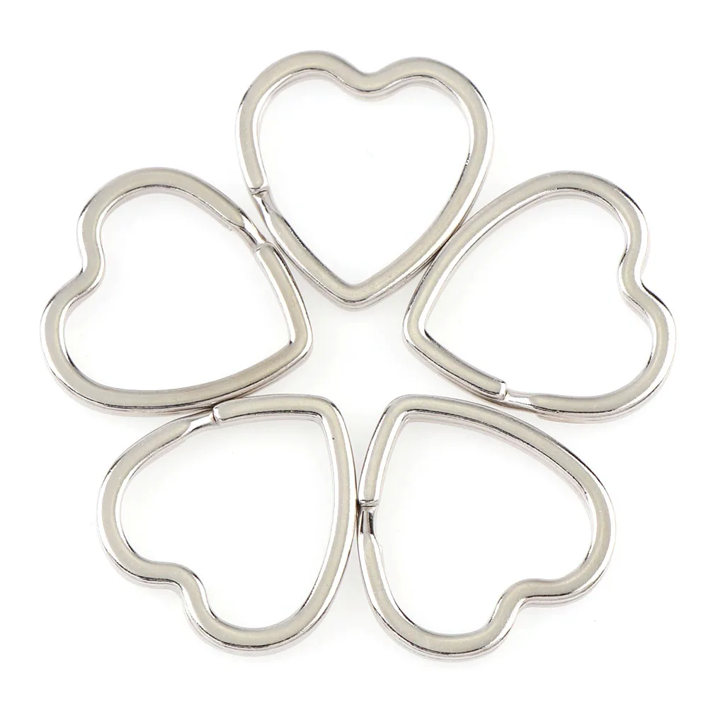 25mm 10pcs 10 шт./лот, 6 видов стилей, 2 цвета, Железный цветок сливы, любовь и круглая форма, разделенное кольцо, железное кольцо для ключей, для изготовления брелков, сделай сам, ювелирные аксессуары - Цвет: 25mm 10pcs