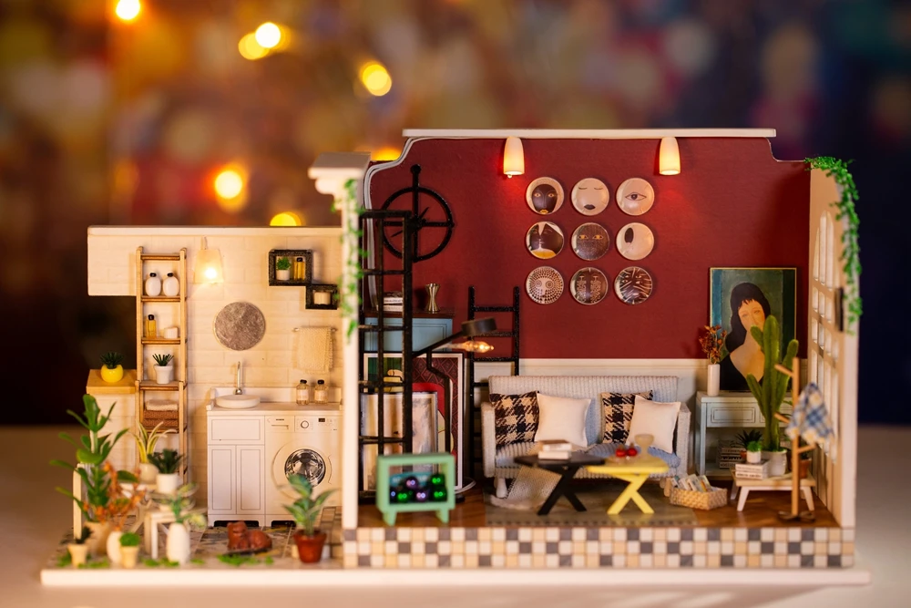 Сборный Diy кукольный домик Miniaturas 3d Деревянный кукольный дом мебель миниатюрный кукольный домик наборы паззл игрушки для детей подарок на день рождения