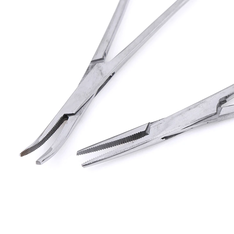 

1Pc Stainless Steel Curved Bent-nose/Straight Locking Elbow Scissors Pliers Hemostatic Forceps Clamp Pliers 12.5cm