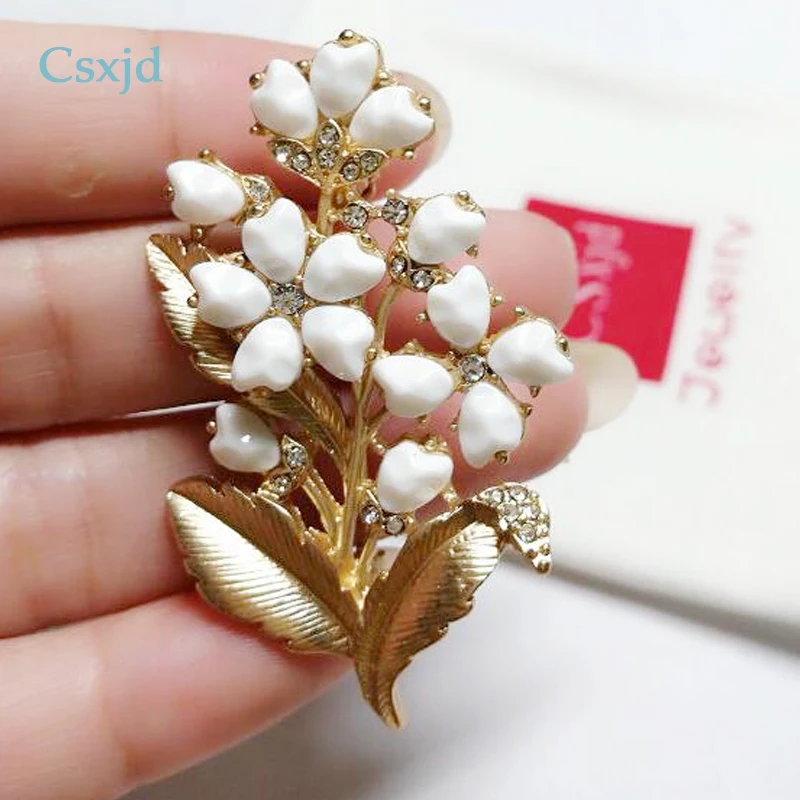 Женская Винтажная брошь в форме лилии CSxjd Элегантная Брошь неправильной формы из