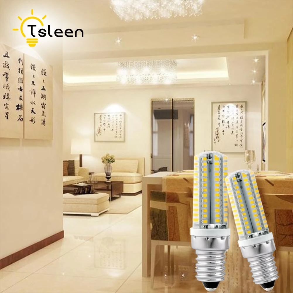 TSLEEN SMD3014 12V Mini G9 G4 Светодиодная лампа E14 B15 E12 светодиодная хрустальная люстра 220V