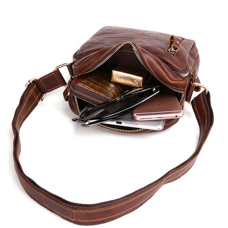 

2020 men's shoulder bag Men's bag Casual retro leather Messenger bag high quality leather trend men's bag