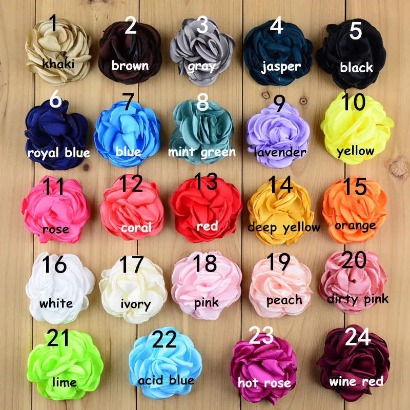 

24 pcs/lot , 1.96" inch Burned Edges Fabric Flowers - Hair accessories