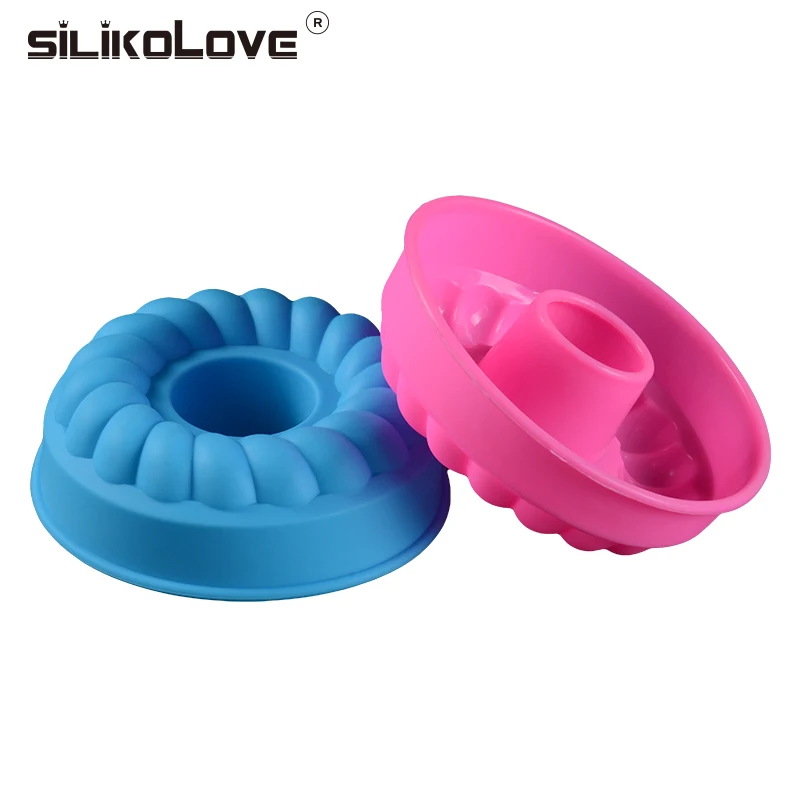 SILIKOLOVE рябь круглая силиконовая форма для пирога форма для десерта пончики Маффин Кондитерские инструменты форма для выпечки пудинг желе плесень(цвет в случайном порядке
