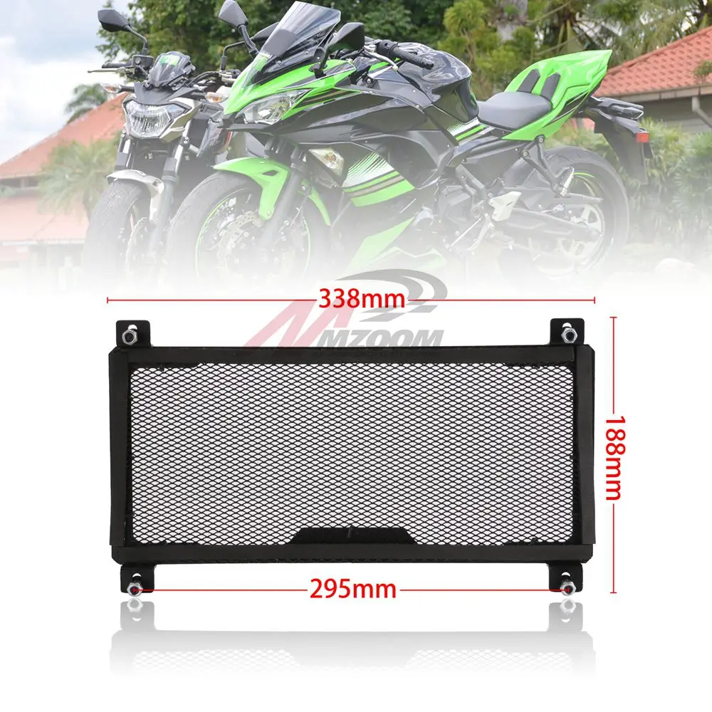 BLACK Motorcycle Radiator Guard Grille Oil Cooler Cover Bike Racing For KAWASAKI Z650 NINJA650 NINJA 650 2017 2018 | Автомобили и