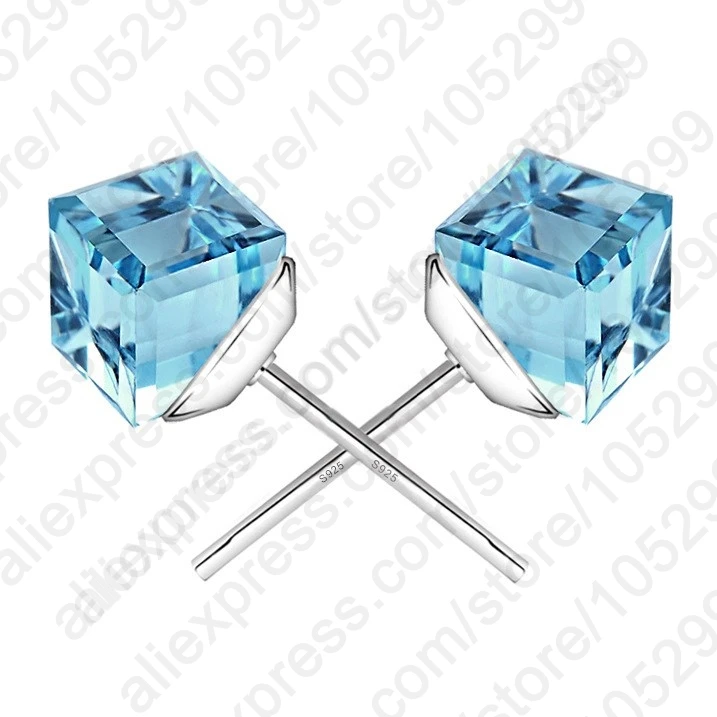 

Free shipping Wholesale Price Trendy Women/Girl's 925 Sterling Silver CZ Crystal Stud Earrings Jewelry Gift