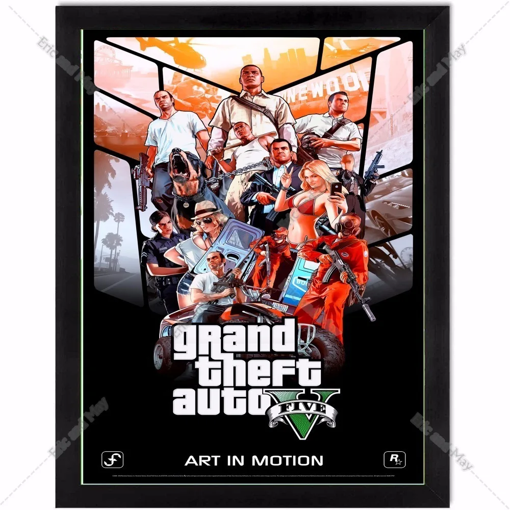 GTA 5 игра Винтаж Холст Искусство Печать Живопись Плакат Настенные картины для украшения дома Настенный декор подарки на год без рамки
