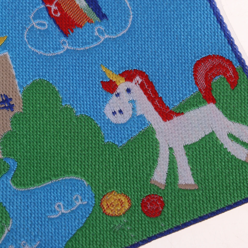 

1/12 Dollhouse Miniature Cartoon Style Dream Castle Rug/Carpet Floor Coverings Embroidery Cloth Mat for Living Room