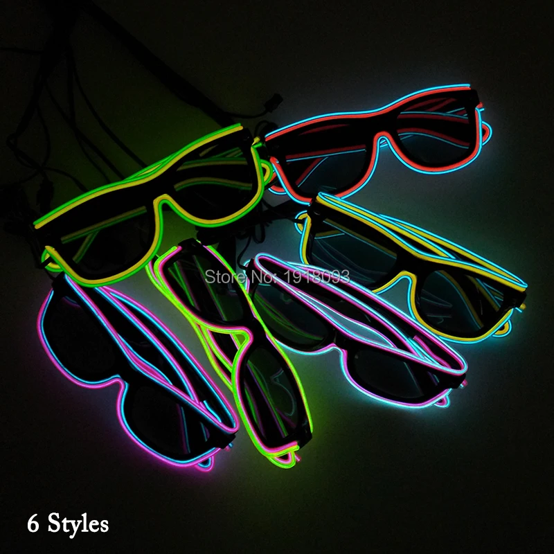 Очки с электролюминесцентным проводом украшение для рождественской вечеринки