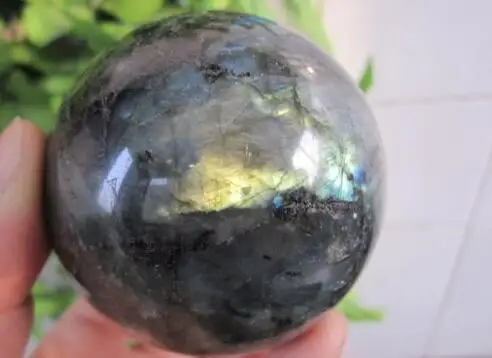 

BEST! TOP!! 445g NATURAL Labradorite Crystal sphere ball Orb Gem Stone