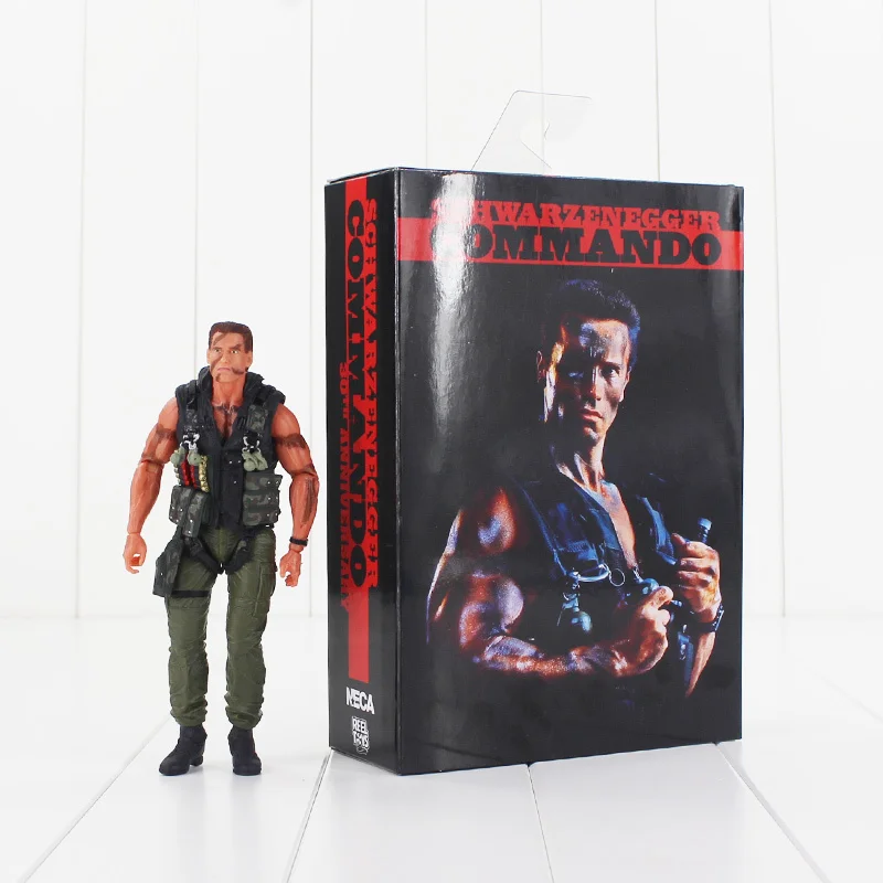 18 см Косплэй NECA Commando 30th Джон Арнольд Шварценеггер подвижные ПВХ фигурку Modello