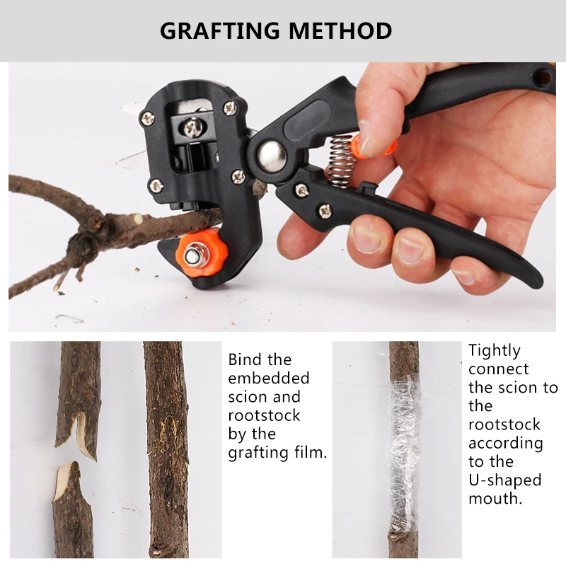 

PRACMANU Grafting machine Garden Tools with 2 Blades Tree Grafting Tools Secateurs Scissors grafting tool Cutting Pruner