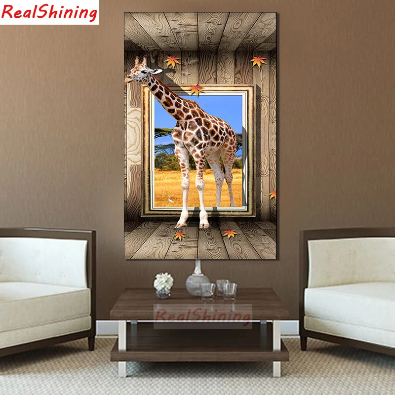 

5D Diy Diamond Painting Cross Stitch full Square Diamond Embroidery giraffe picture for room Decor H2243