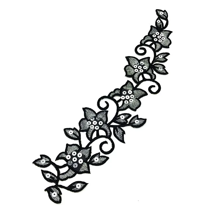 1pc flower embroidery patches for clothing Embroidered sequin patch clothes Sewing large applique parches | Дом и сад