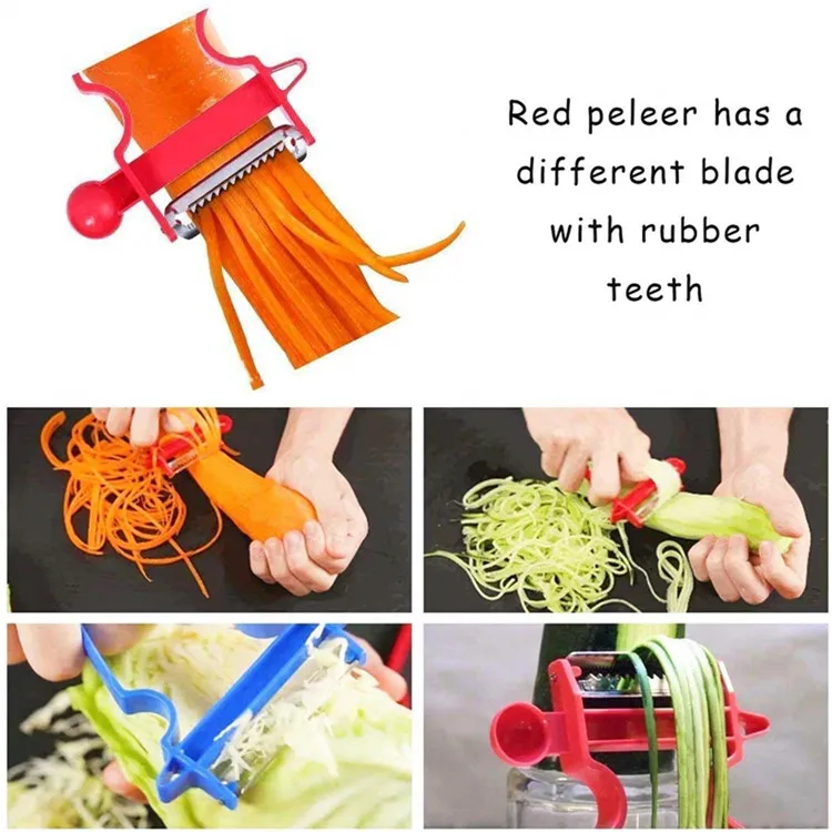 WOTMULY 3 шт. набор ломтерезка измельчитель Овощечистка резак Multi Peel лезвие из нержавеющей стали Zucchini Паста Лапша спагетти производитель ST0047