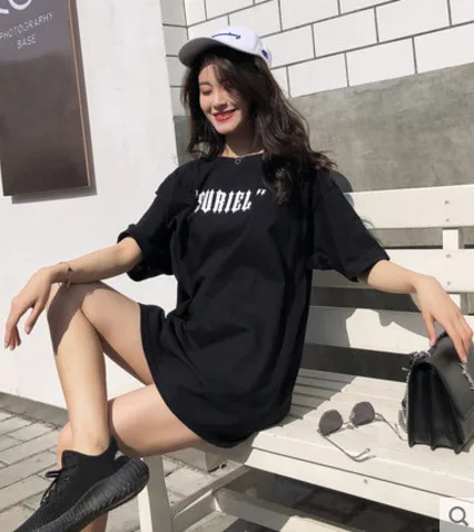 Новинка 2019 Корейская Футболка Harajuku Ullzang женская футболка с коротким рукавом и