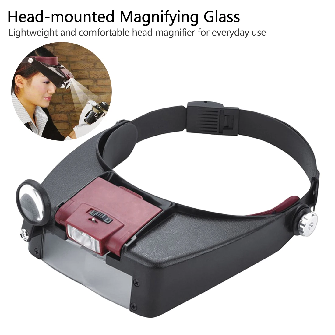 1.5X 3X 6.5X 8X светодиодный лупа для чтения Optivisor увеличительное Стекло лупы ювелирные