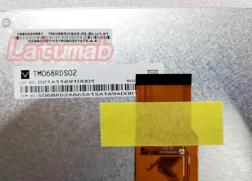 Latumab Новый 6 8 дюймовый TFT ЖК-экран TM068RDS01/TM068RDS02 WVGA 800 (RGB) * 480 Автомобильный дисплей