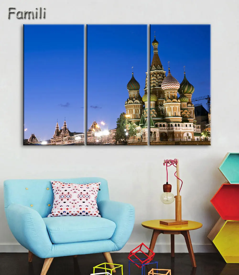 3 шт./компл. картины с изображением российского города настенное искусство