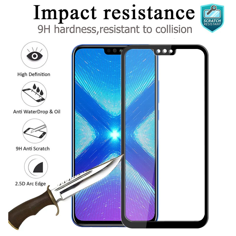 Бронированный лист на для huawei Honor 8X закаленное стекло Max 8xmax защита экрана X8 8C Защитная 8A Броня Xonor 8 X Mah Honer C8