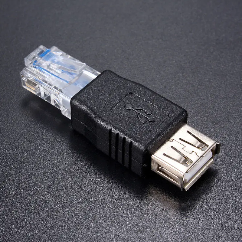 Переходник USB A мама к Ethernet RJ45 папа коннектор маршрутизатор адаптер Черный