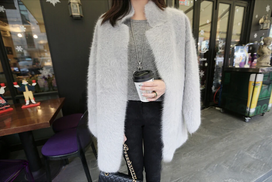 Новое поступление женское теплое пальто из натурального меха норки роскошное