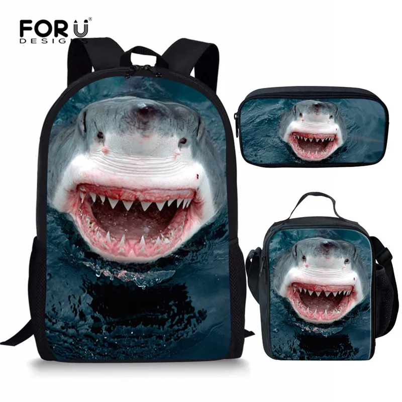 Рюкзак с акулами FORUDESIGNS милый детский школьный ранец дорожная сумка детская