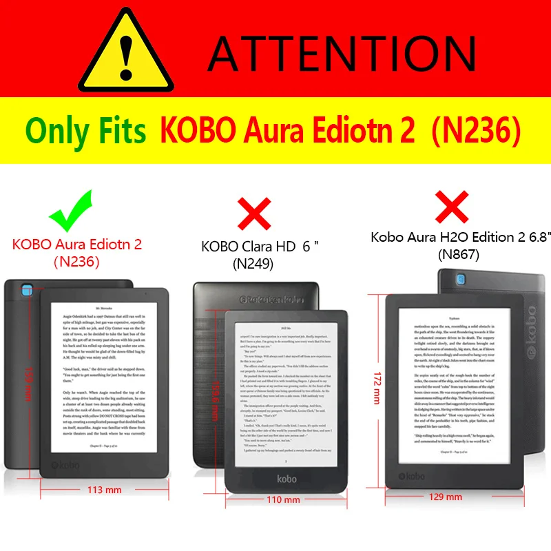 Ультратонкий чехол из искусственной кожи для, новинка, Kobo Aura Edition, 2, 6 дюймов, защитный чехол для чтения, защитная пленка+ стилус