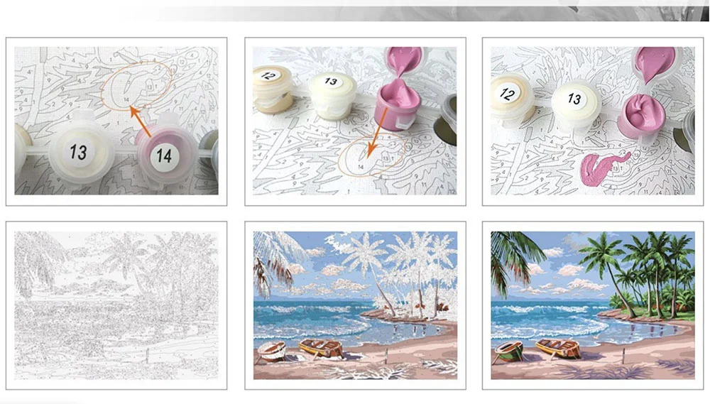 Пейзаж DIY краски по номерам Pintura por Numero картины по номерам Pintar por Numeros Pintura Numerada